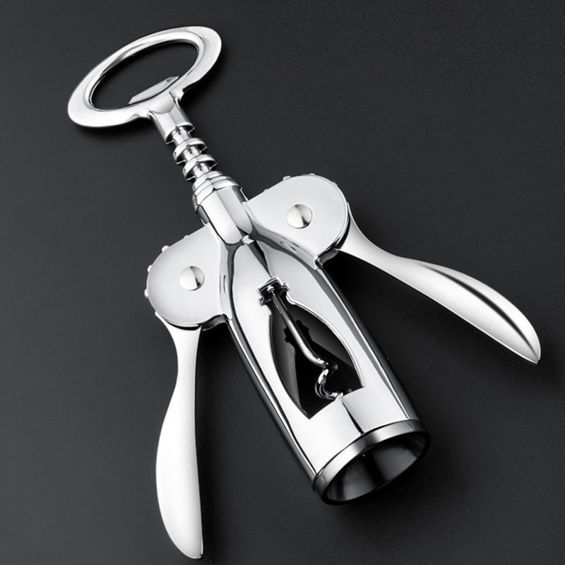 Stainless Steel Hand Movement Wine Opener Portable Cork Remover For Effortless Wine Opening 3