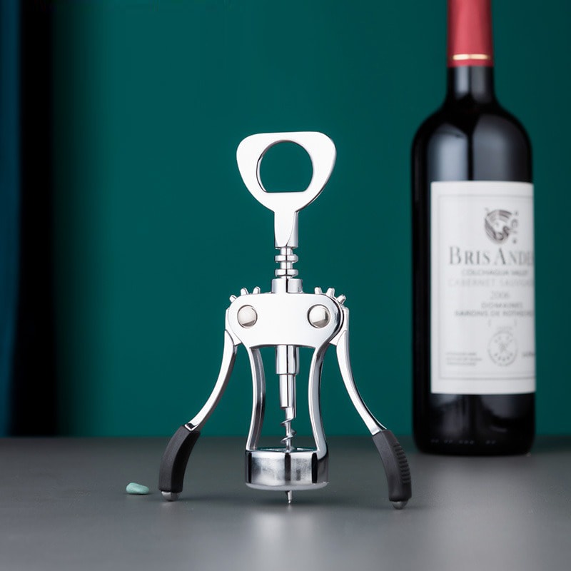 Stainless Steel Hand Movement Wine Opener Portable Cork Remover For Effortless Wine Opening 5