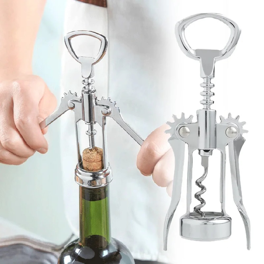 Premium Zinc Alloy Wine Bottle Opener Classic Champagne Corkscrew With Stainless Steel Drill 0