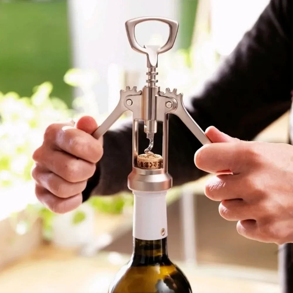Premium Zinc Alloy Wine Bottle Opener Classic Champagne Corkscrew With Stainless Steel Drill 1