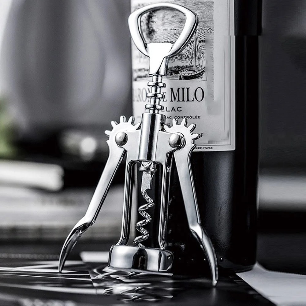 Premium Zinc Alloy Wine Bottle Opener Classic Champagne Corkscrew With Stainless Steel Drill 4