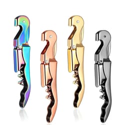 stainless steel wine opener professional double hinge corkscrew for waiters, bartenders, and restaurant staff