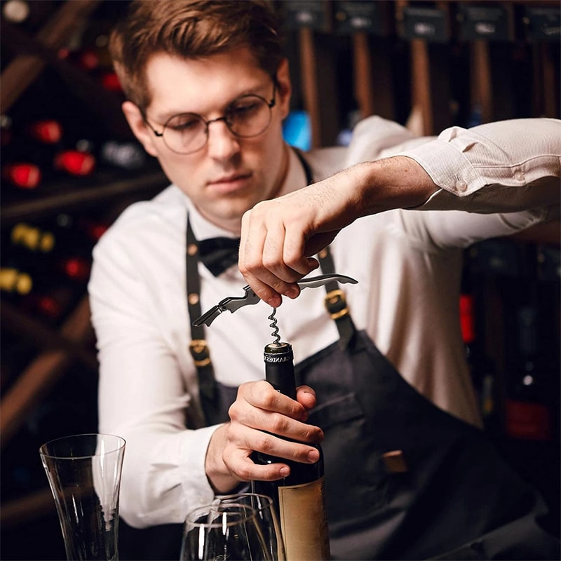 Stainless Steel Wine Opener Professional Double Hinge Corkscrew For Waiters Bartenders And Restaura 4