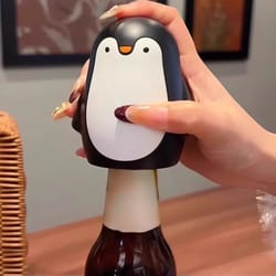 penguin stainless steel wine opener with magnetic beer bottle opener unique corkscrew bar tool