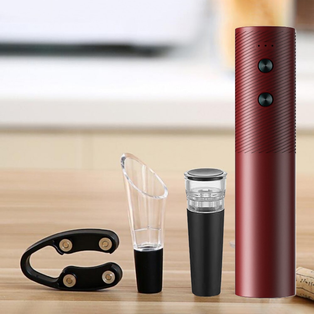 Rechargeable Electric Wine Bottle Opener Set Automatic Red Wine Corkscrew USB Charging Wine Opener 5
