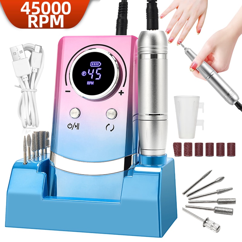 Professional Electric Nail Drill Machine Low Noise Rechargeable For Salon Use 0