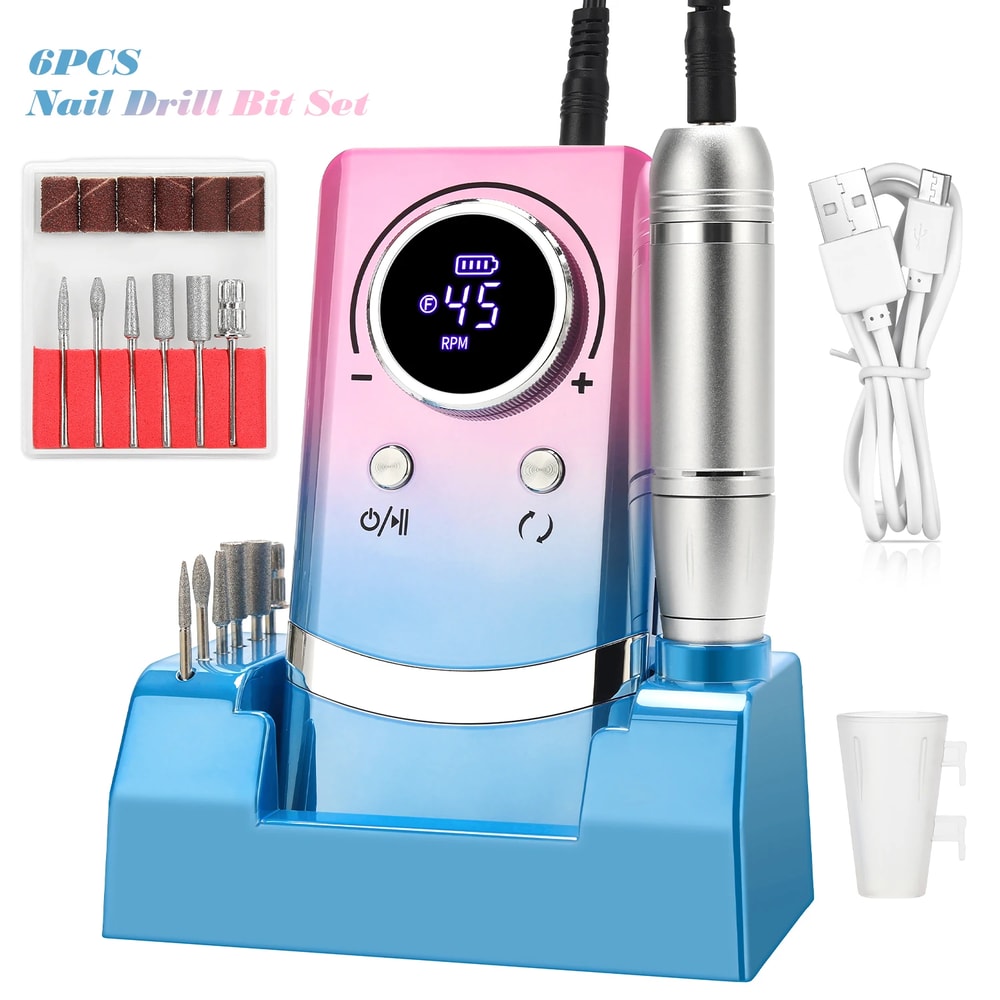 Professional Electric Nail Drill Machine Low Noise Rechargeable For Salon Use 6