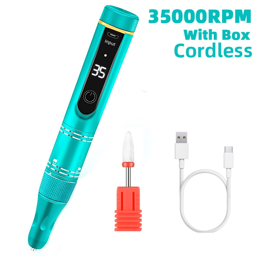 Electric Nail Drill Machine Rechargeable Cordless Nail File For Acrylic Gel Nails 7