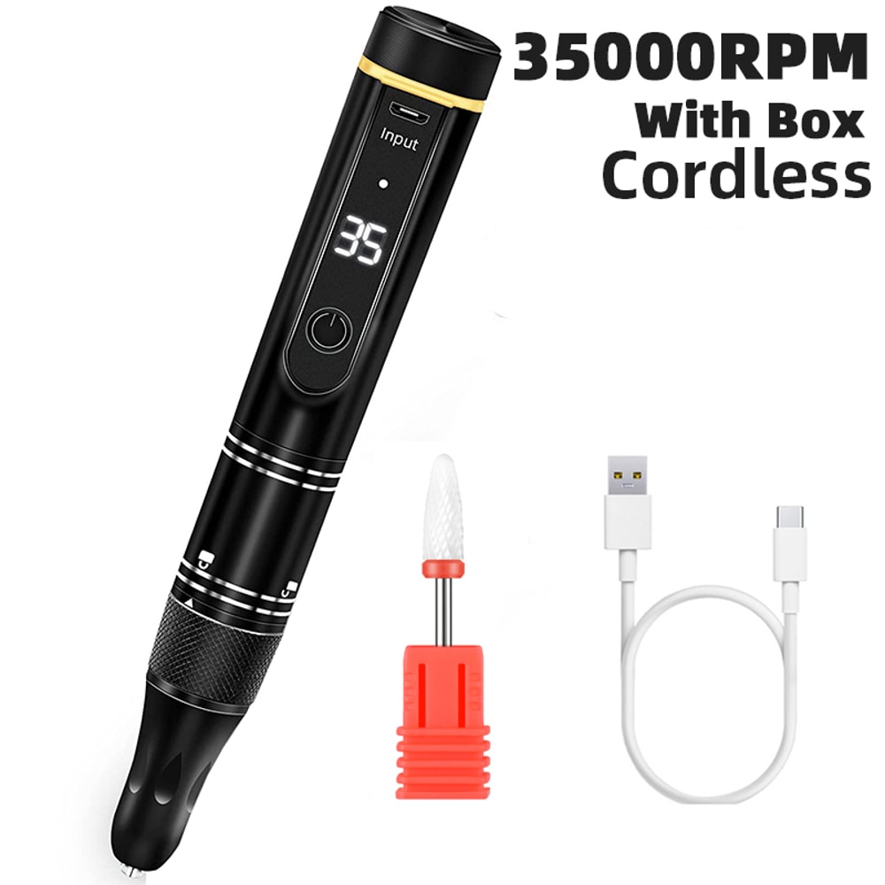 Electric Nail Drill Machine Rechargeable Cordless Nail File For Acrylic Gel Nails 6