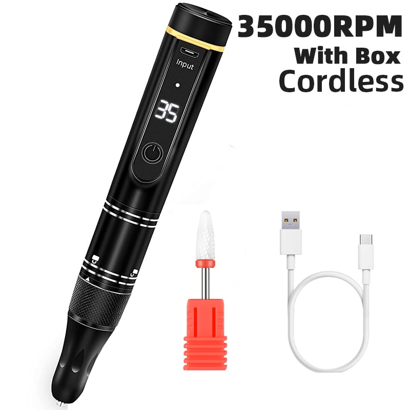 Electric Nail Drill Machine Rechargeable Cordless Nail File For Acrylic Gel Nails 6