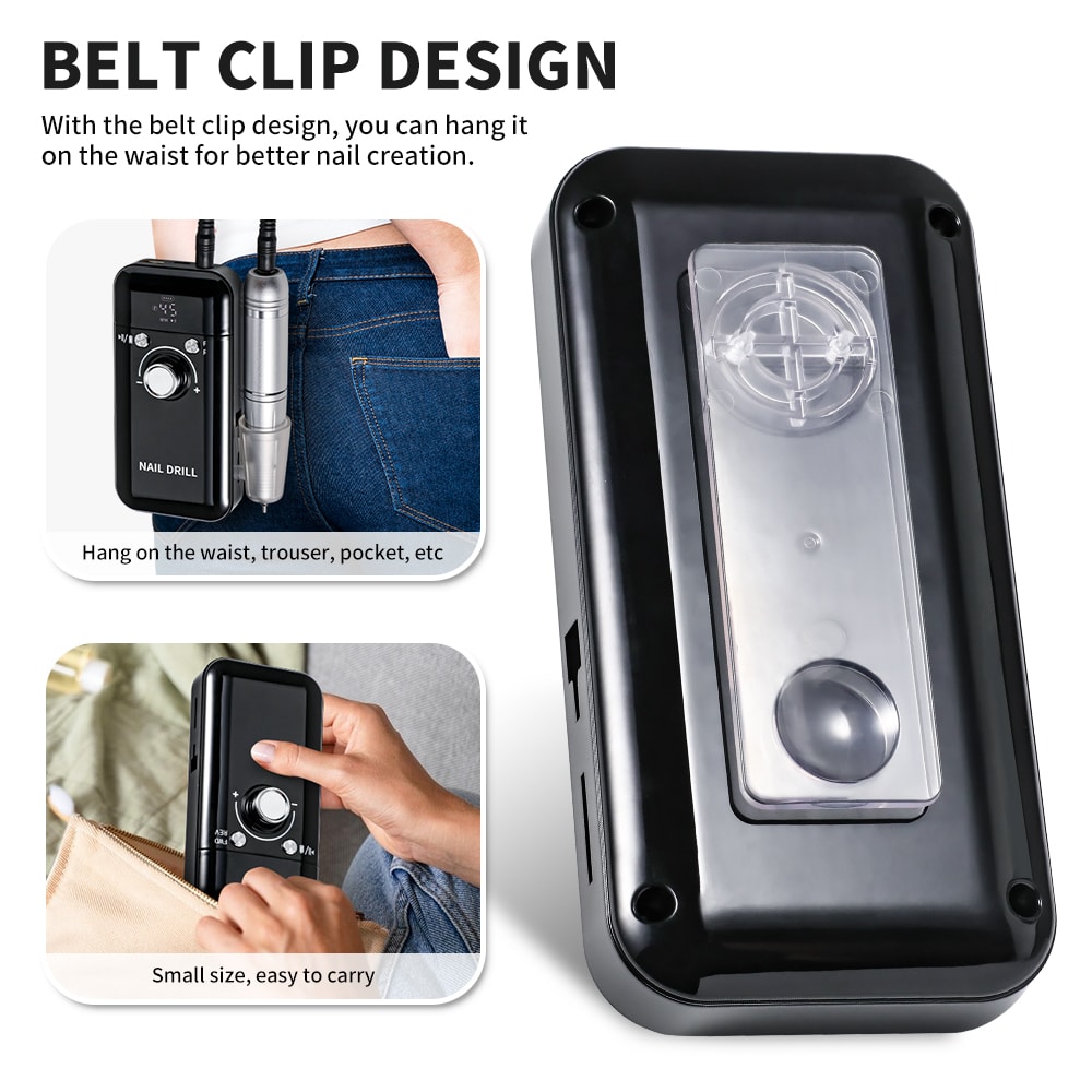 Professional Electric Nail Drill With LCD Screen Rechargeable Manicure Tool For Gel Polish 2