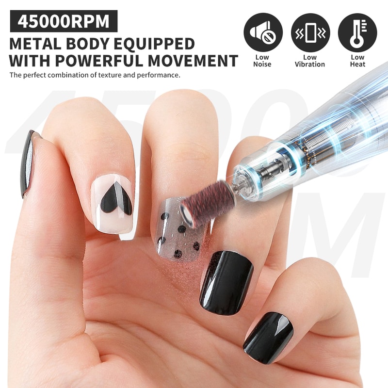 Professional Electric Nail Drill With LCD Screen Rechargeable Manicure Tool For Gel Polish 1