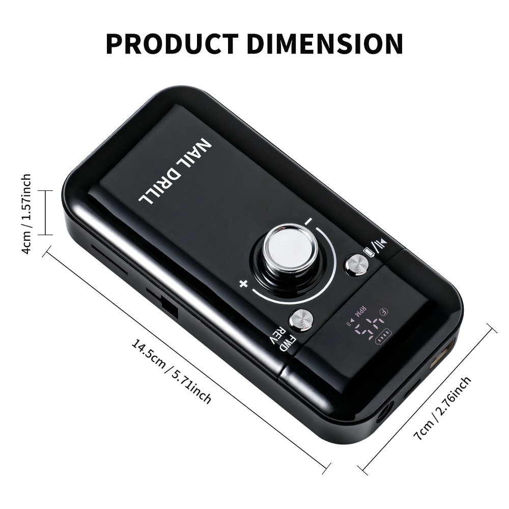 Professional Electric Nail Drill With LCD Screen Rechargeable Manicure Tool For Gel Polish 4