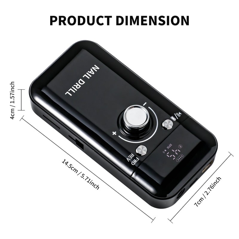 Professional Electric Nail Drill With LCD Screen Rechargeable Manicure Tool For Gel Polish 4