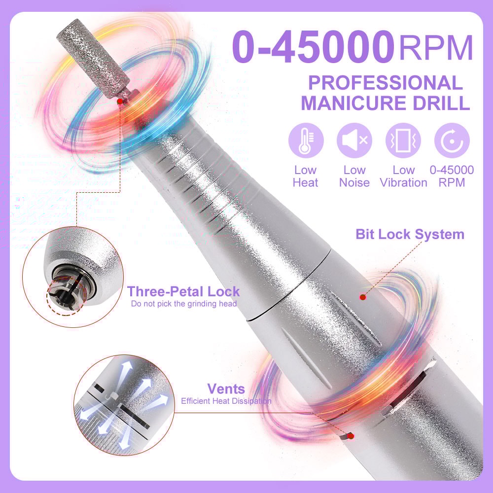 Nail Drill RPM Rechargeable Electric Nail File For Acrylic Gel Polishing Home Salon Use 1