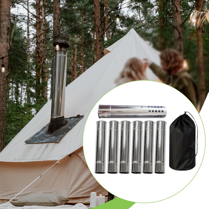 Stainless Steel Chimney Extension Pipe Set For Wood Stoves Fireplaces Durable Flue Tube For Effici 0