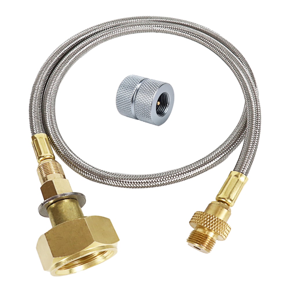 Camping Gas Stove Propane Refill Adapter Outdoor Burner LPG Cylinder Hose Connector For Propane Tan 5