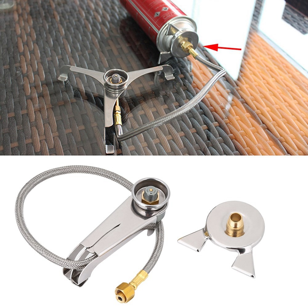 Portable Camping Stove Adapter Converter, Butane Gas Cartridge Connector for Outdoor Cooking