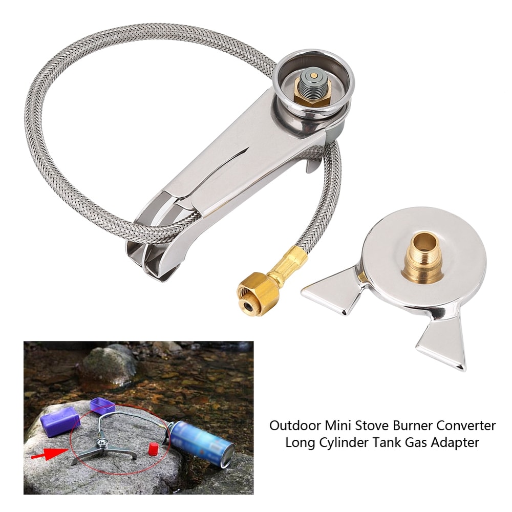 Portable Camping Stove Adapter Converter, Butane Gas Cartridge Connector for Outdoor Cooking