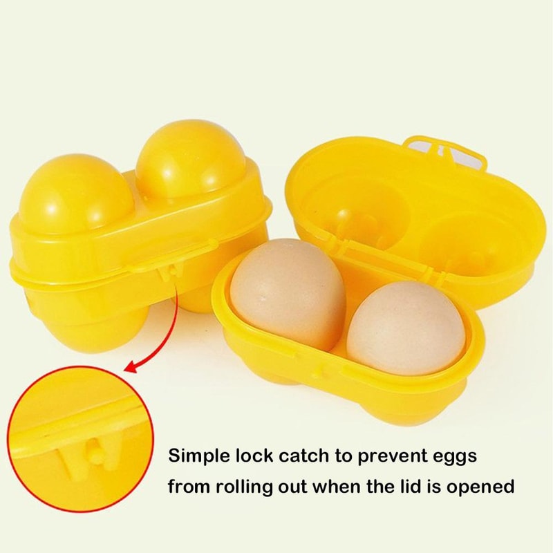 Portable Egg Holder Case, Grid Egg Storage Box for Camping Travel Kitchen Organizer