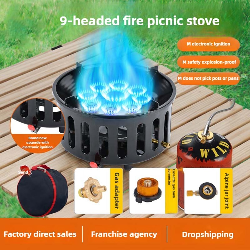 Portable High Power Camping Stove Windproof Backpacking Gas Burner 2