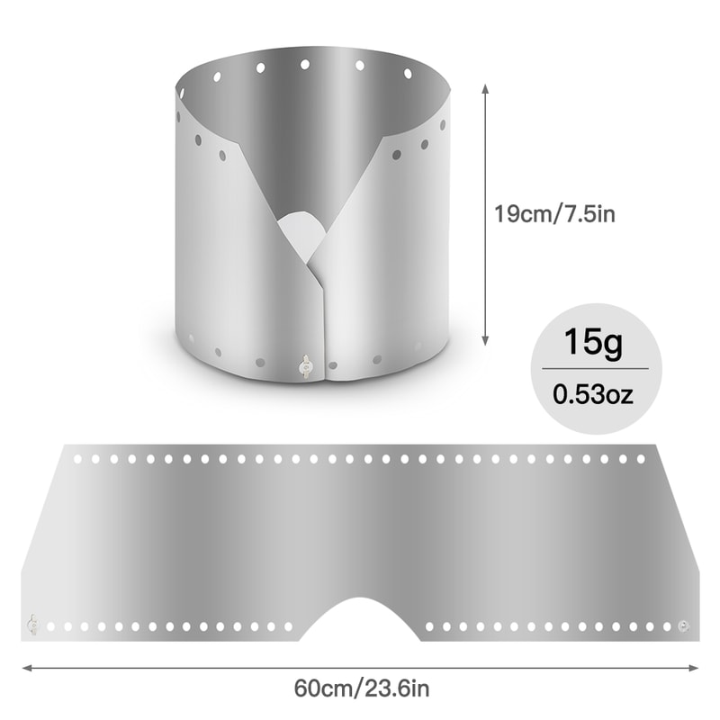 Foldable Camping Stove Wind Shield Titanium Windproof Outdoor Cooking Screen 5