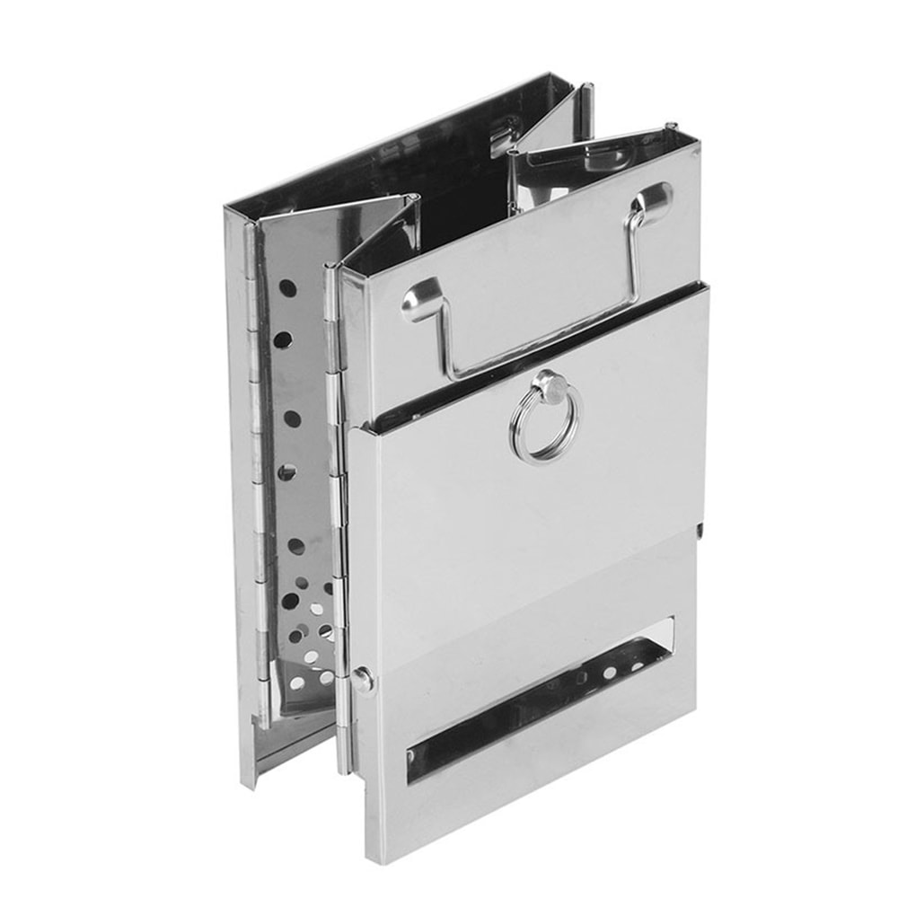 Portable Stainless Steel Wood Stove with Mini Charcoal Grill for Camping