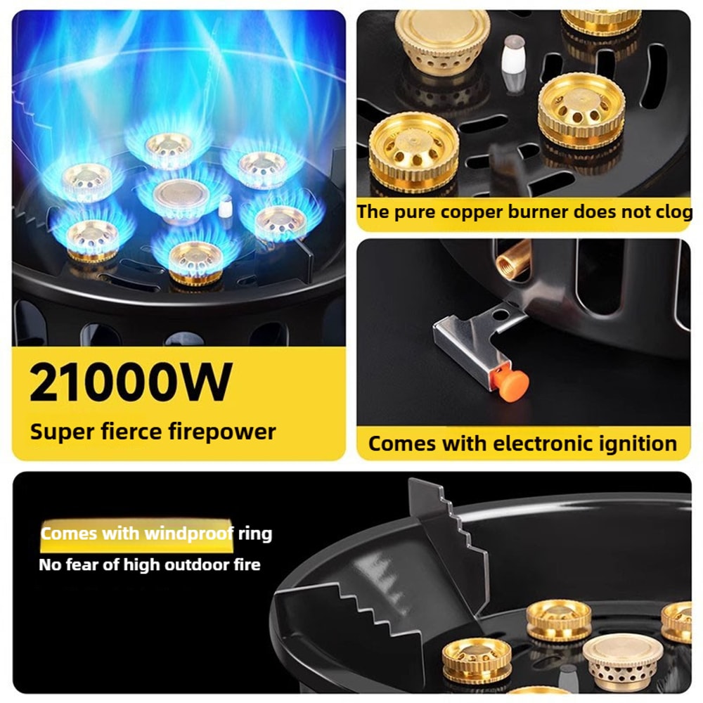 Portable Core HighPower Camping Stove With Windproof Gas Burner 1