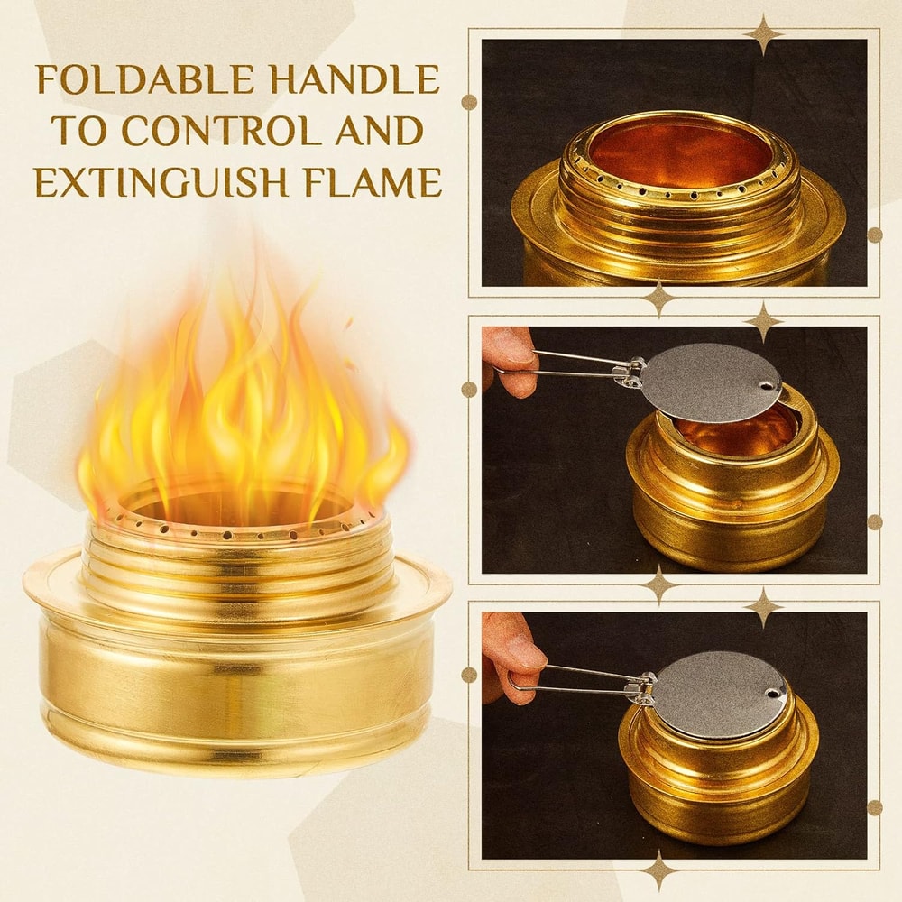 Brass Alcohol Burner With Flame Regulator Efficient Spirit Burner Cooktop With Fuel Storage For Cam 1