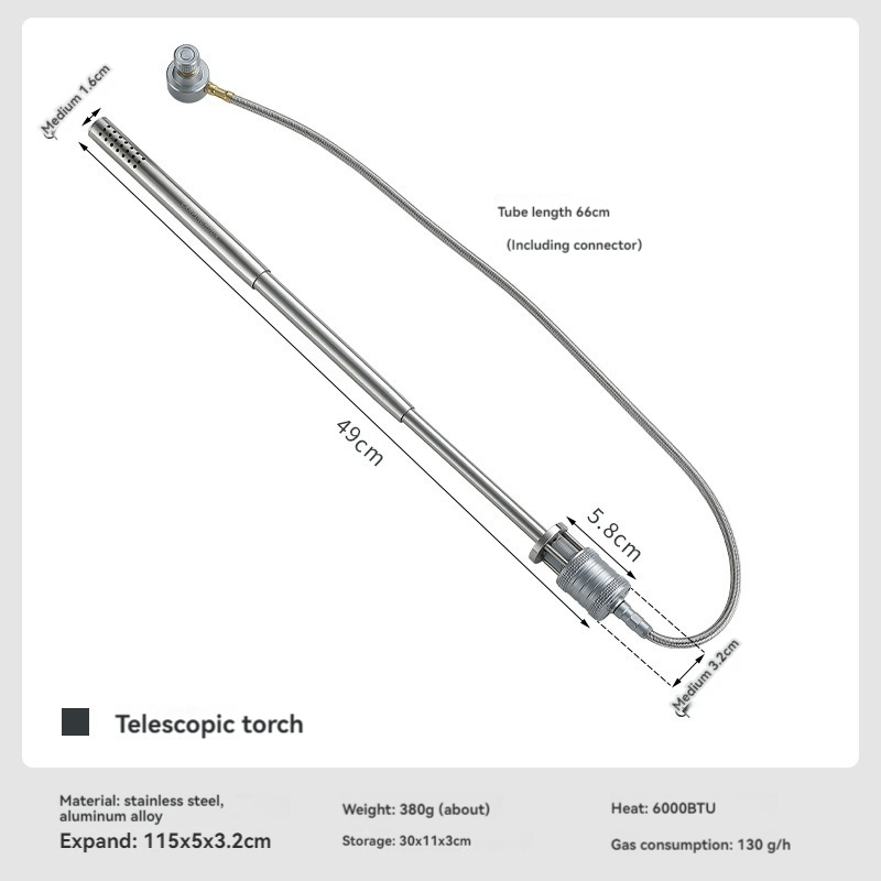 Outdoor Camping Torch Spray Gun Stainless Steel Barbecue Fire Maker 5