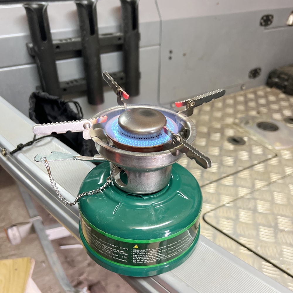 Outdoor Camping Gasoline Stove With Silencer Portable Oil Burner For Outdoor Cooking 2