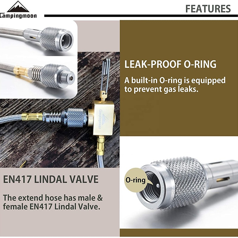 Stainless Steel BBQ Gas Stove Adapter Extension Hose For Hiking Camping 3