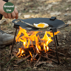 portable bbq triangular bracket grill pot rack adjustable & detachable, perfect for outdoor camping & cooking