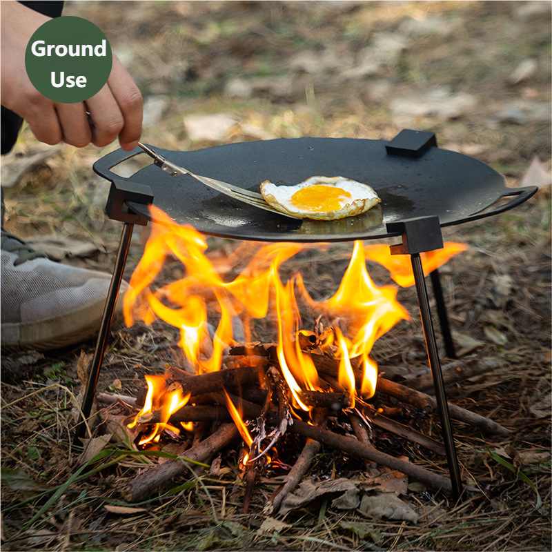 Portable BBQ Triangular Bracket Grill Pot Rack Adjustable Detachable Perfect For Outdoor Camping 0