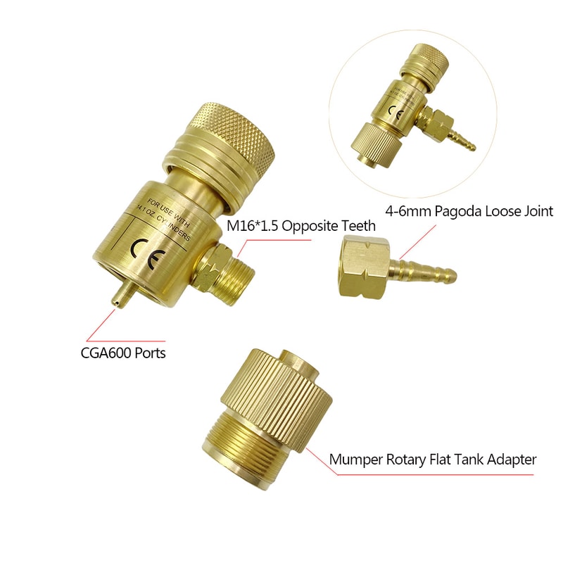 Oxygen Gas Regulator Set Full Copper ExplosionProof Pressure Regulator Flat Tank 4