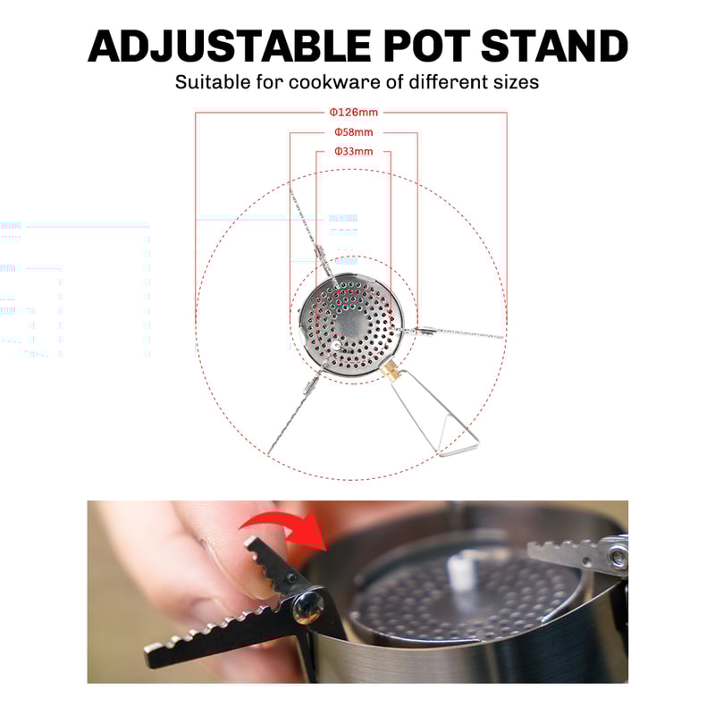 Pressureregulator Gas Stove With Piezo Ignition Windproof Backpacking Stove For Hiking And Camping 3