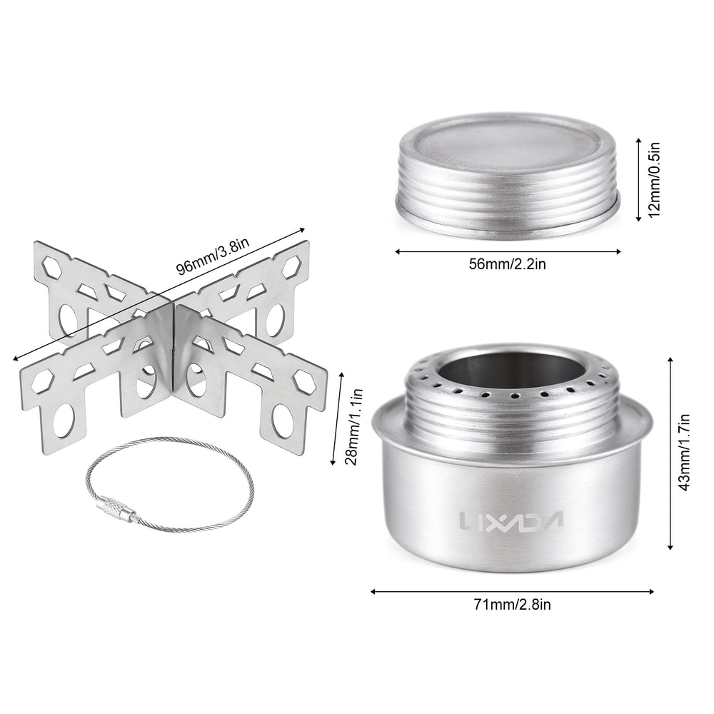 Portable Alcohol Stove with Lid and Cross Stand Ultralight Aluminum Alloy Stove for Camping, Hiking, and Backpacking