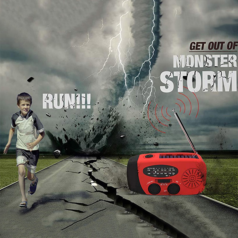 AllInOne Emergency Radio With Solar Crank Charger NOAA Weather Alerts Power Bank 1