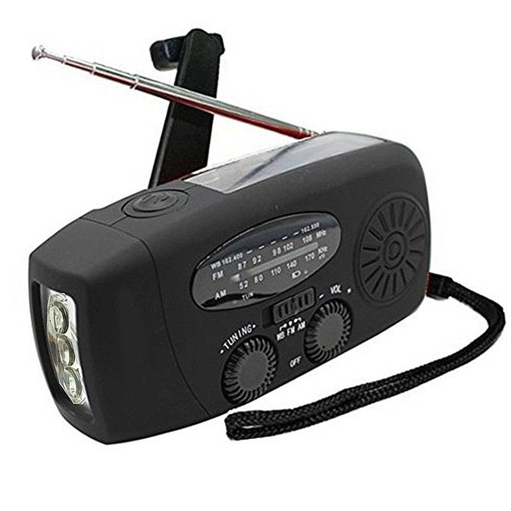 Solar Hand Crank Emergency Weather Radio With Flashlight Power Bank 6