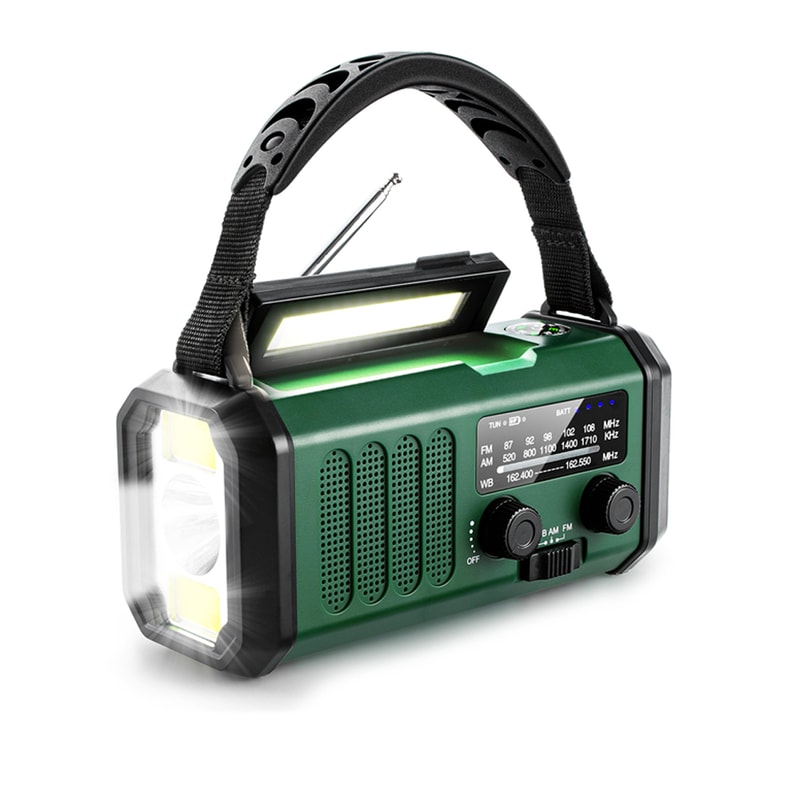 Emergency Radio With Solar Hand Crank NOAA Weather Alert Power Bank 5