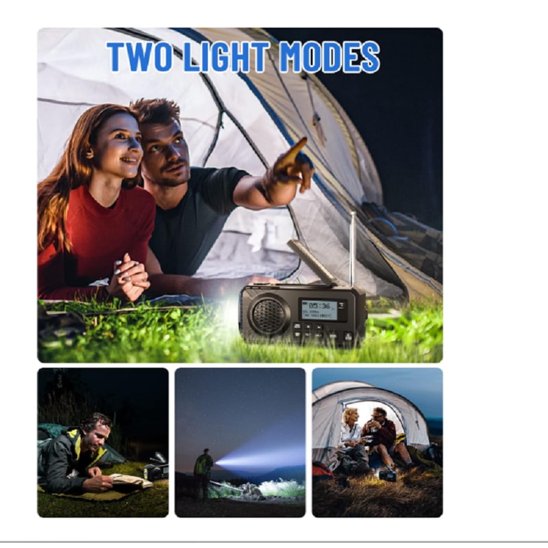 Emergency Solar Hand Crank Radio With Power Bank SOS Alarm LED Lamp For Outdoor Survival 3