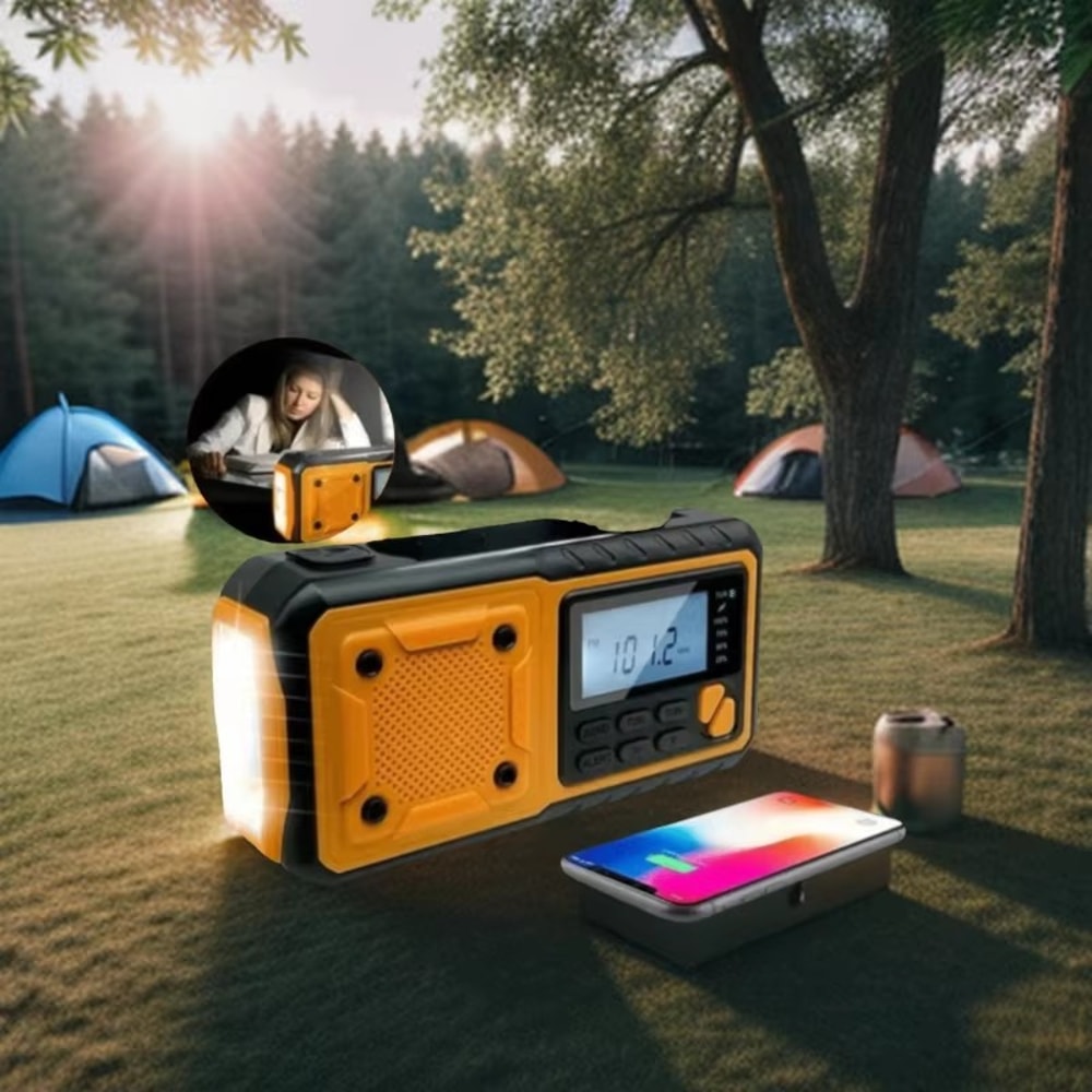 Solar Hand Crank Emergency Radio With Power Bank Bluetooth DAB FM Weather Alert 3