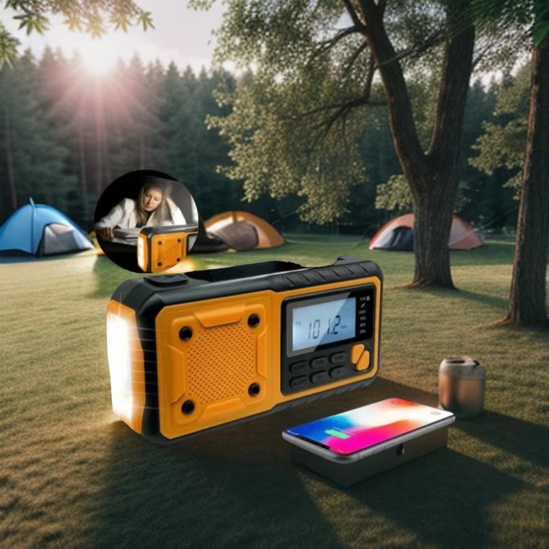 Solar Hand Crank Emergency Radio With Power Bank Bluetooth DAB FM Weather Alert 3