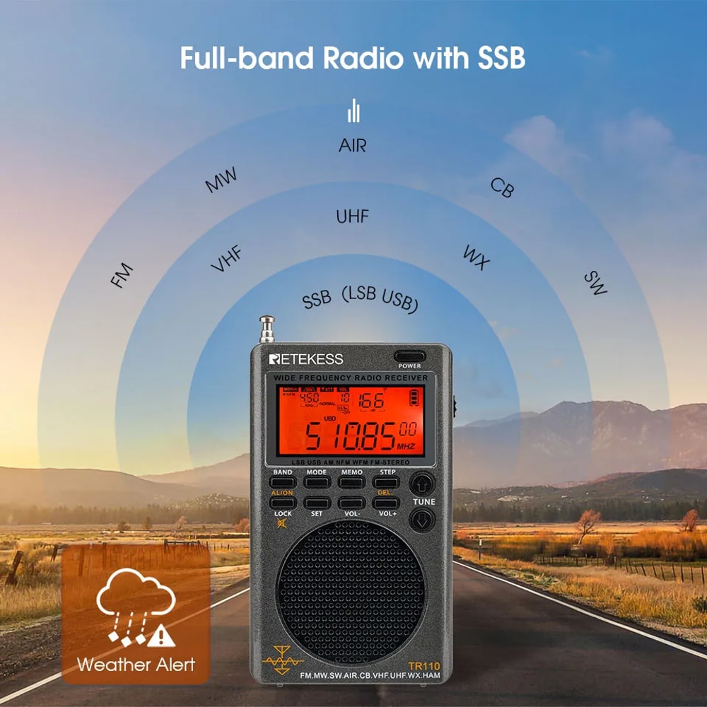 MultiBand Portable Shortwave Radio With NOAA Alerts And SSB Receiver 2