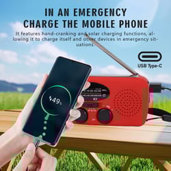 emergency solar hand crank radio with noaa weather alert & power bank