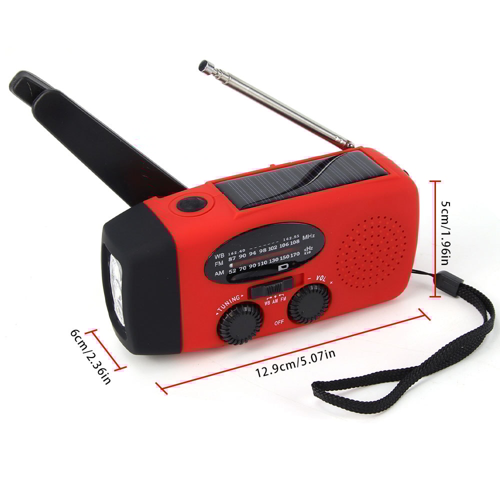 Emergency Solar Hand Crank Radio With NOAA Weather Alert Power Bank 4