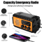 Solar Powered Emergency Weather Radio With Power Bank NOAA Alerts Hand Crank SOS Light 2