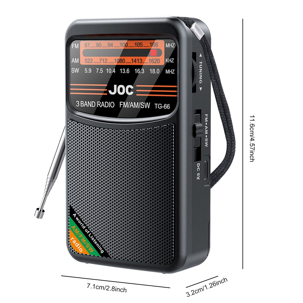 Portable Emergency Radio FM AM SW Battery Operated Pocket Transistor For Outdoor Seniors 3