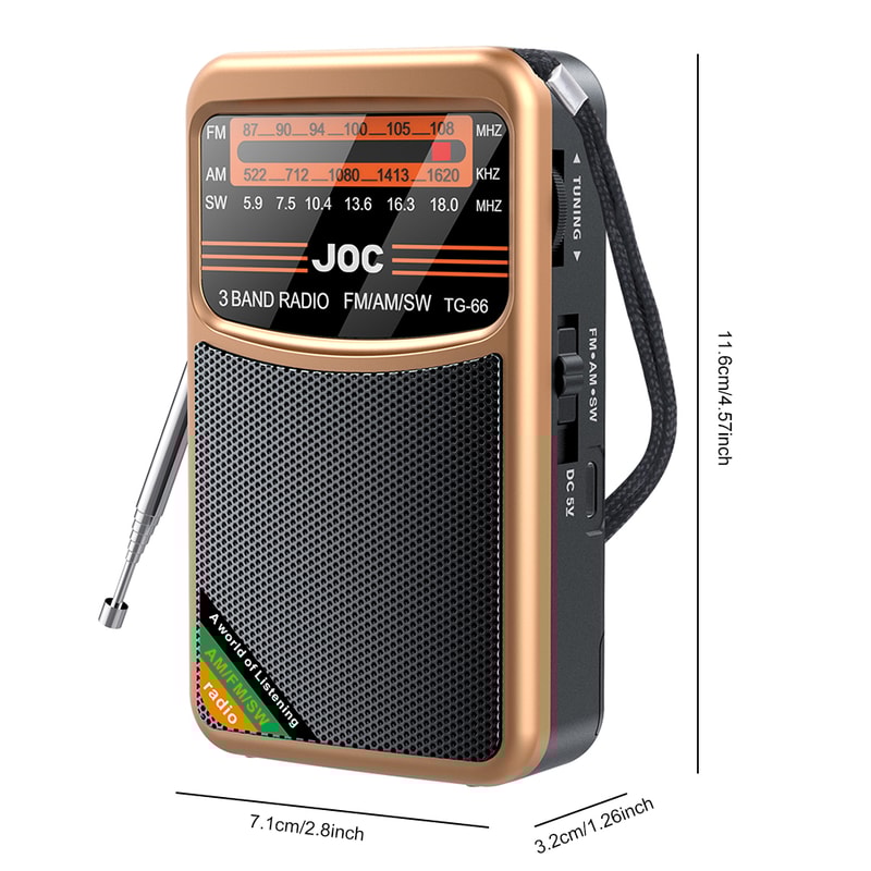 Portable Emergency Radio FM AM SW Battery Operated Pocket Transistor For Outdoor Seniors 4