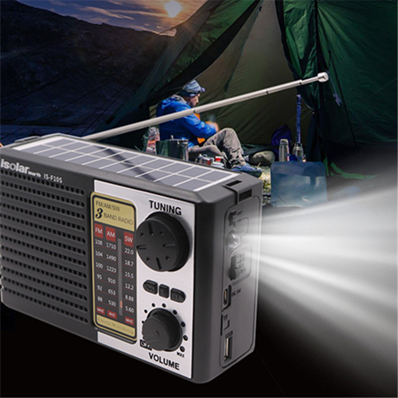 Solar Emergency Radio With Bluetooth Speaker LED Flashlight Portable Survival Radio 4